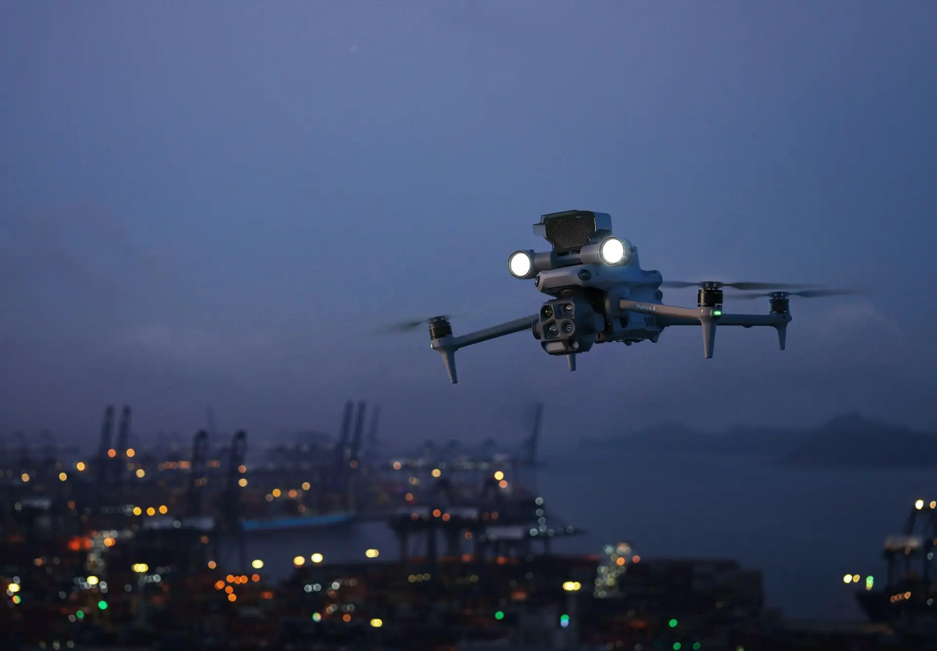 DJI enterprise drone with spotlight